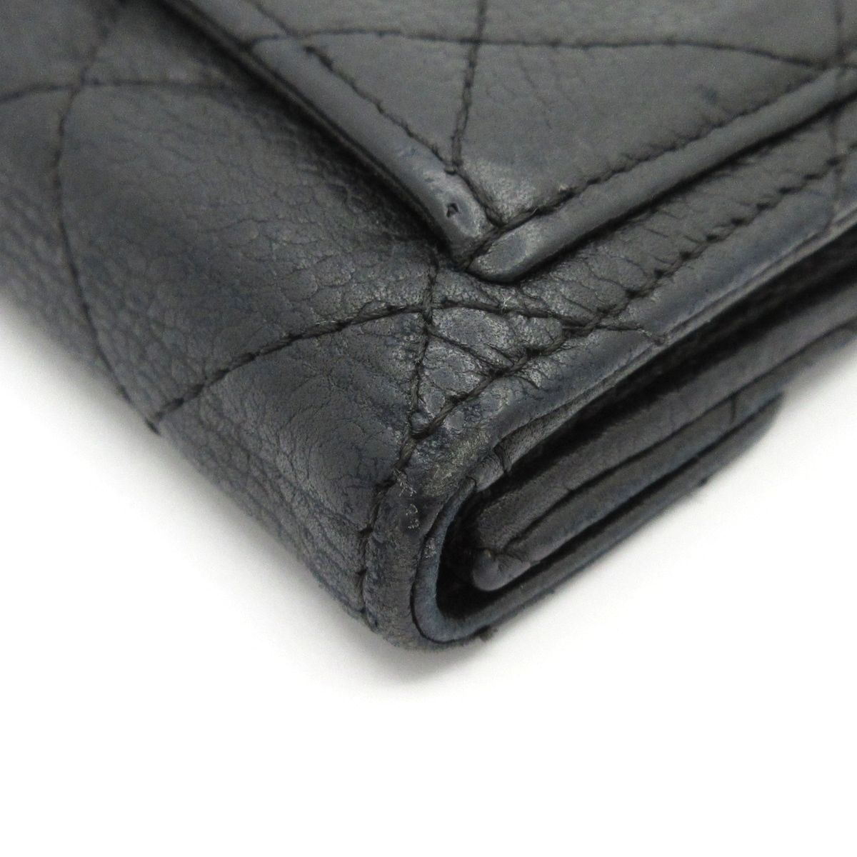Chanel Coin Purse Quilted Black Silver — view 7