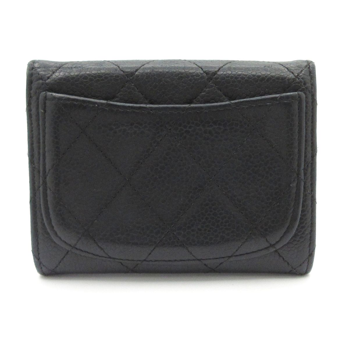 Chanel Coin Purse Quilted Black Silver — view 2
