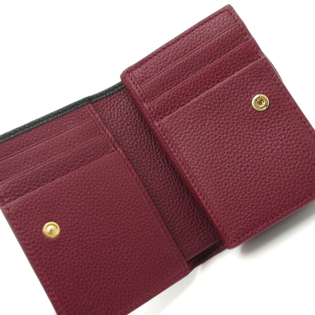 Gucci Bifold Wallet Black Bordeaux GG Marmont Leather — view 3