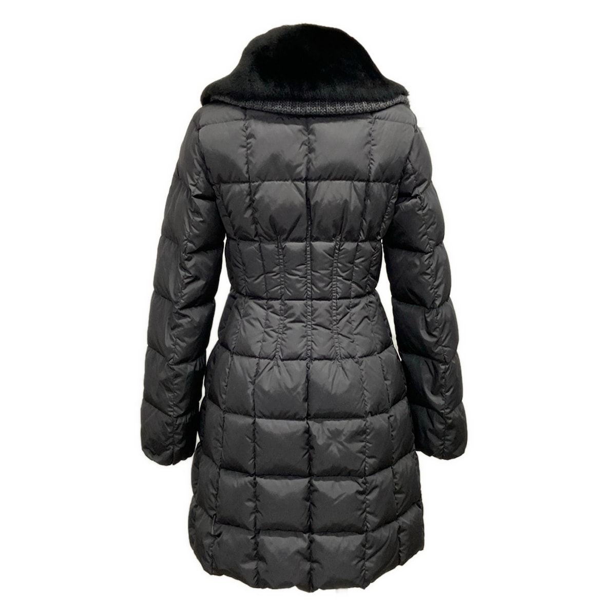 Moncler Down Coat XS Davidia Light Gray Winter Knit Color Fur 00 — view 2