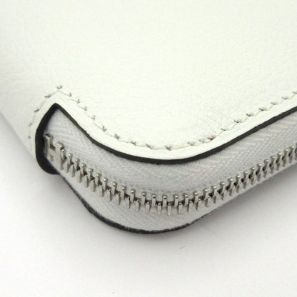 Hermes Coin Purse Azap Compact Silk'in New White Zip Around Silver — view 7