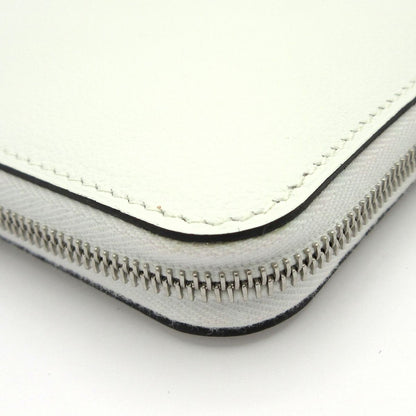 Hermes Coin Purse Azap Compact Silk'in New White Zip Around Silver — view 6