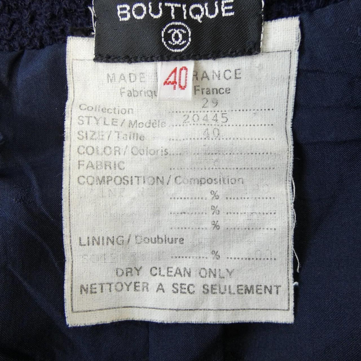 Chanel Vintage Suit Navy — view 4