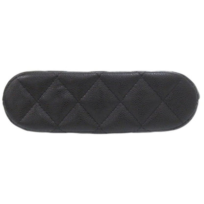 Chanel Quilted Mini CC Logo Caviar Leather Black Random Seal Gold Chain — view 4