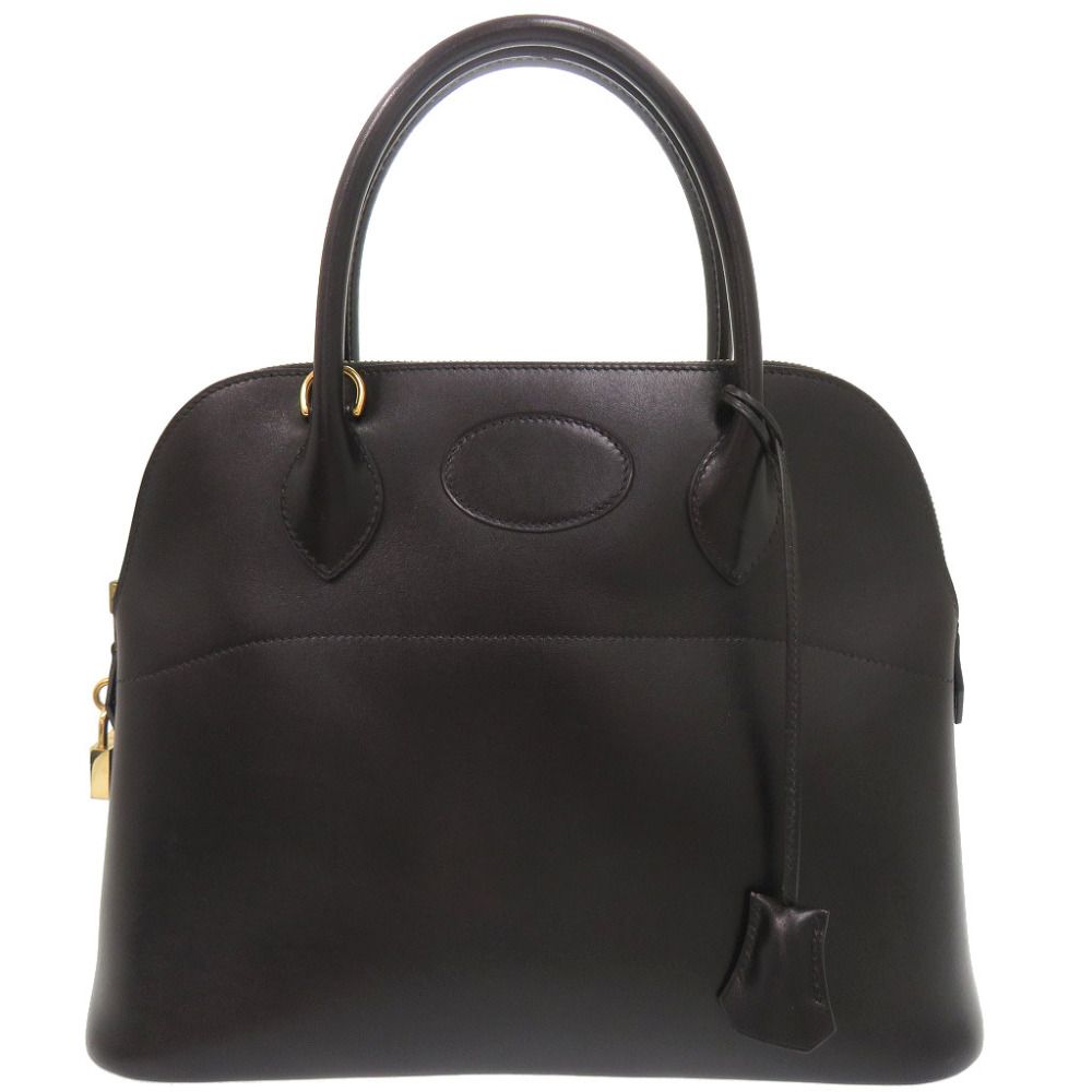 Hermes Bolide 31 Box Calf Black Gold Handbag