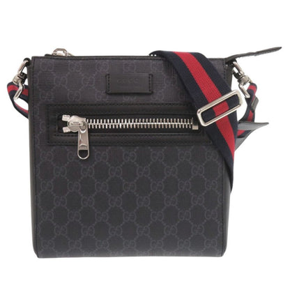 Gucci Logo GG Supreme Leather Black Shoulder Bag