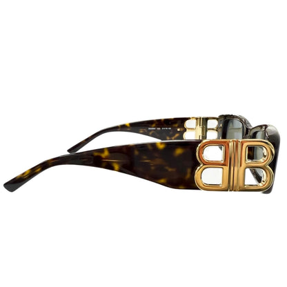 Balenciaga BB Logo Eyewear Sunglasses Brown Marble Gold 51 — view 7