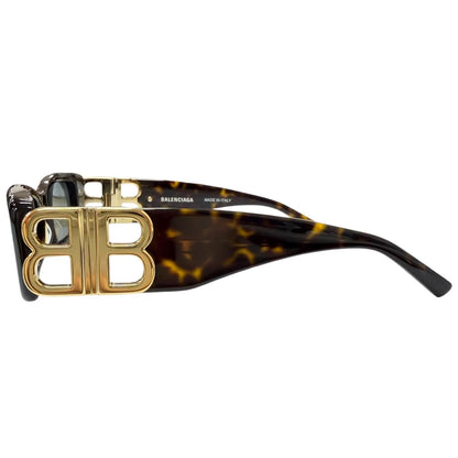 Balenciaga BB Logo Eyewear Sunglasses Brown Marble Gold 51 — view 6
