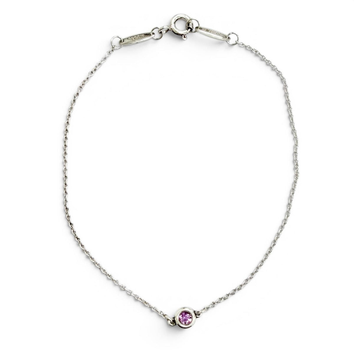 Tiffany & Co by the Yard Pink Sapphire Bracelet Silver
