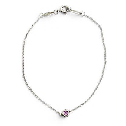 Tiffany & Co by the Yard Pink Sapphire Bracelet Silver