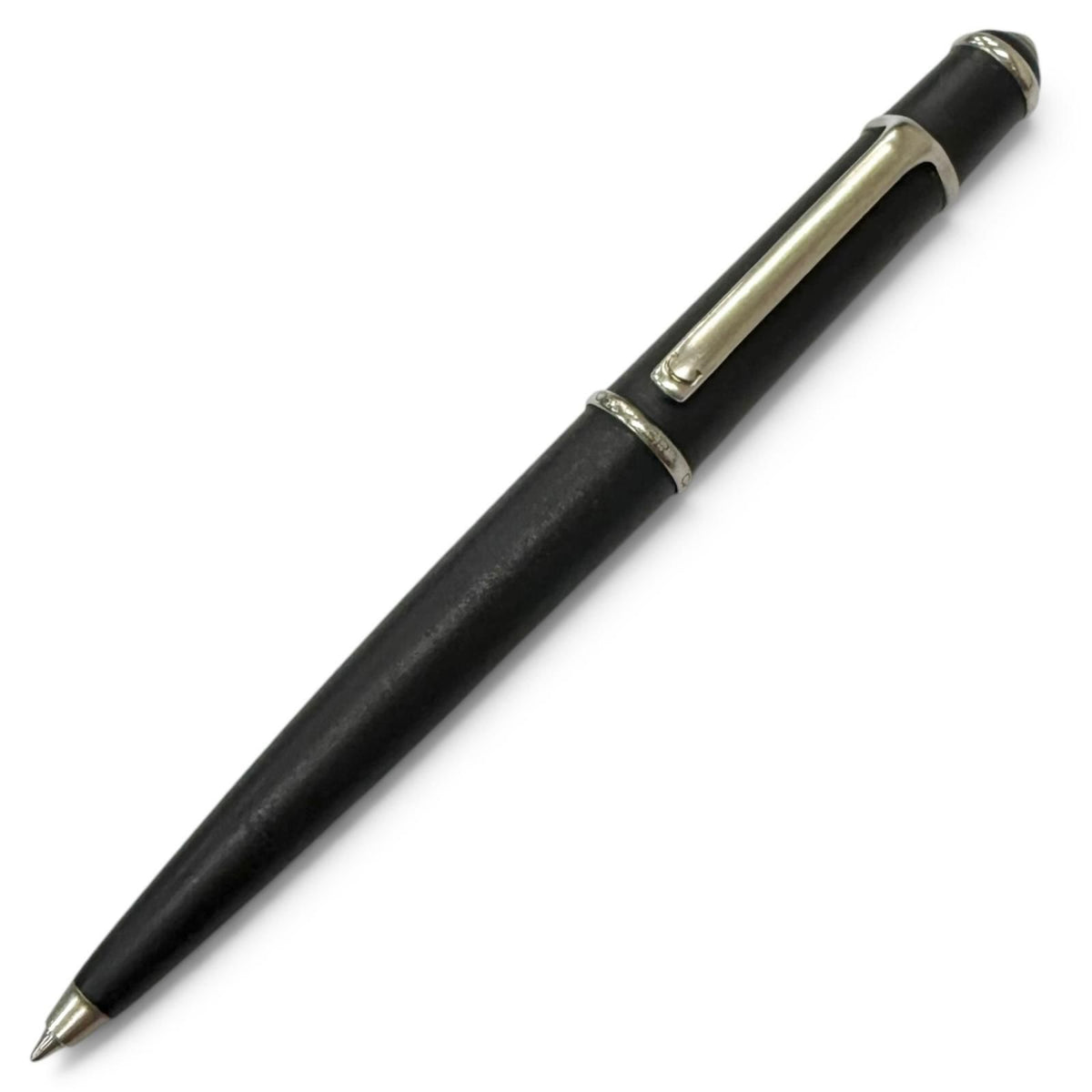 Cartier Diabolo de Black Cabochon Twist Ballpoint Pen Matte Writing