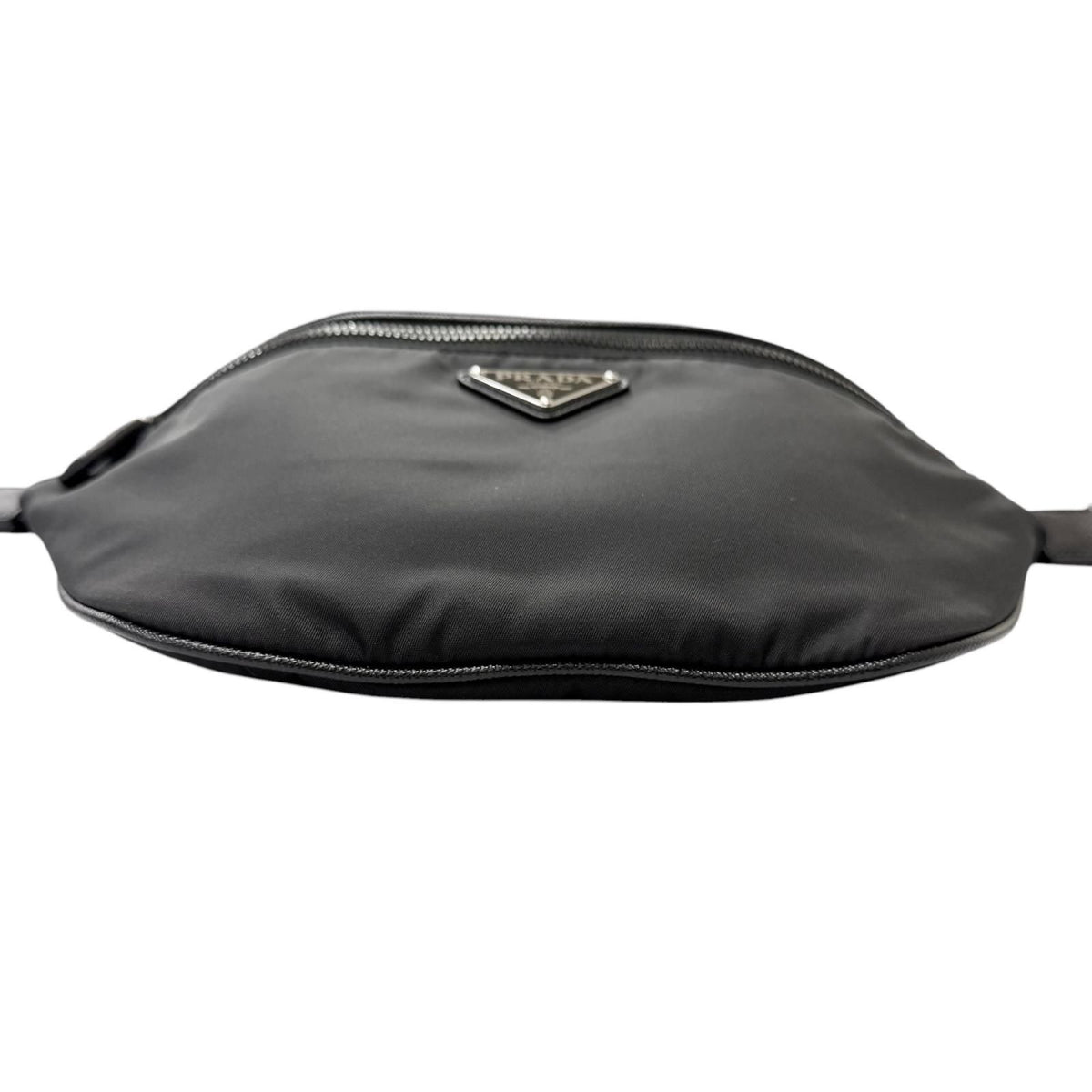 Prada Triangle Logo Re-Nylon Saffiano Leather Belt Bag Black — view 5