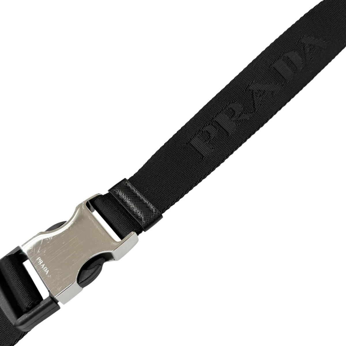 Prada Triangle Logo Re-Nylon Saffiano Leather Belt Bag Black — view 8