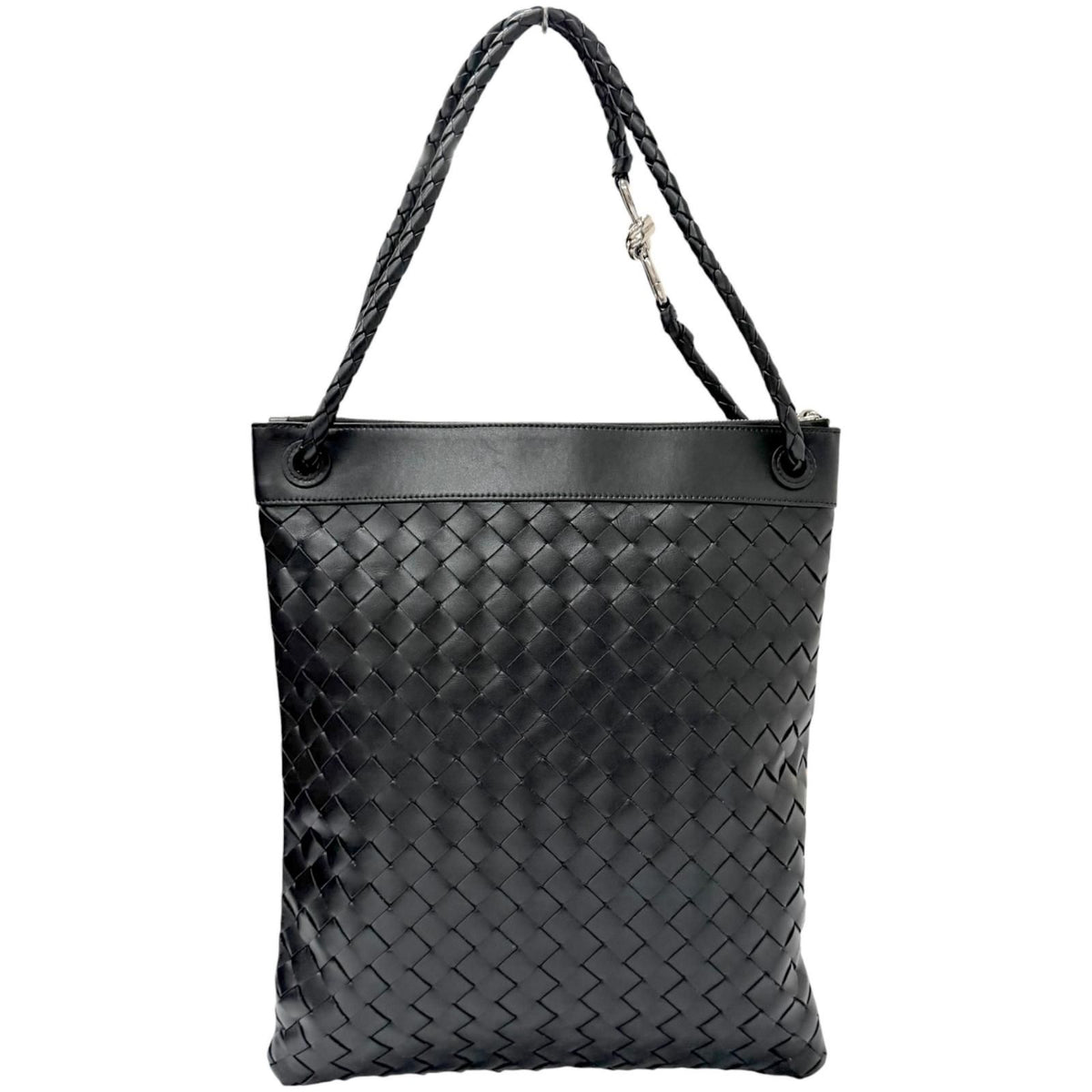 Bottega Veneta Andiamo Leather Intrecciato Messenger Flat Shoulder Bag — view 3