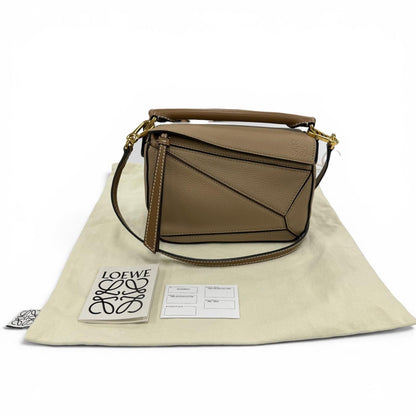 Loewe Puzzle Mini 2-Way Calfskin Shoulder Bag Beige — view 2