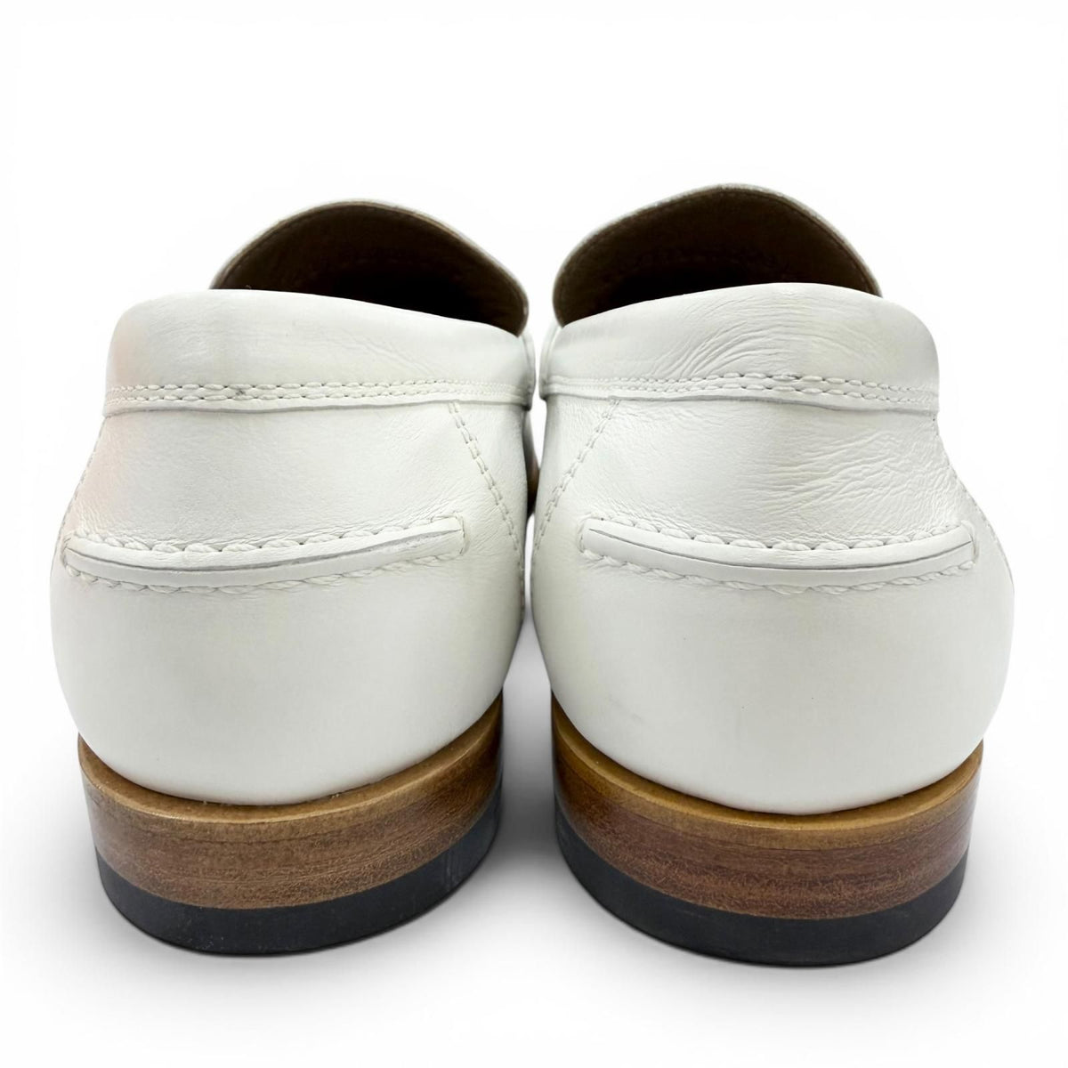 Hermes Moccasins Destin Calfskin Gold Kelly Buckle Loafers White — view 4