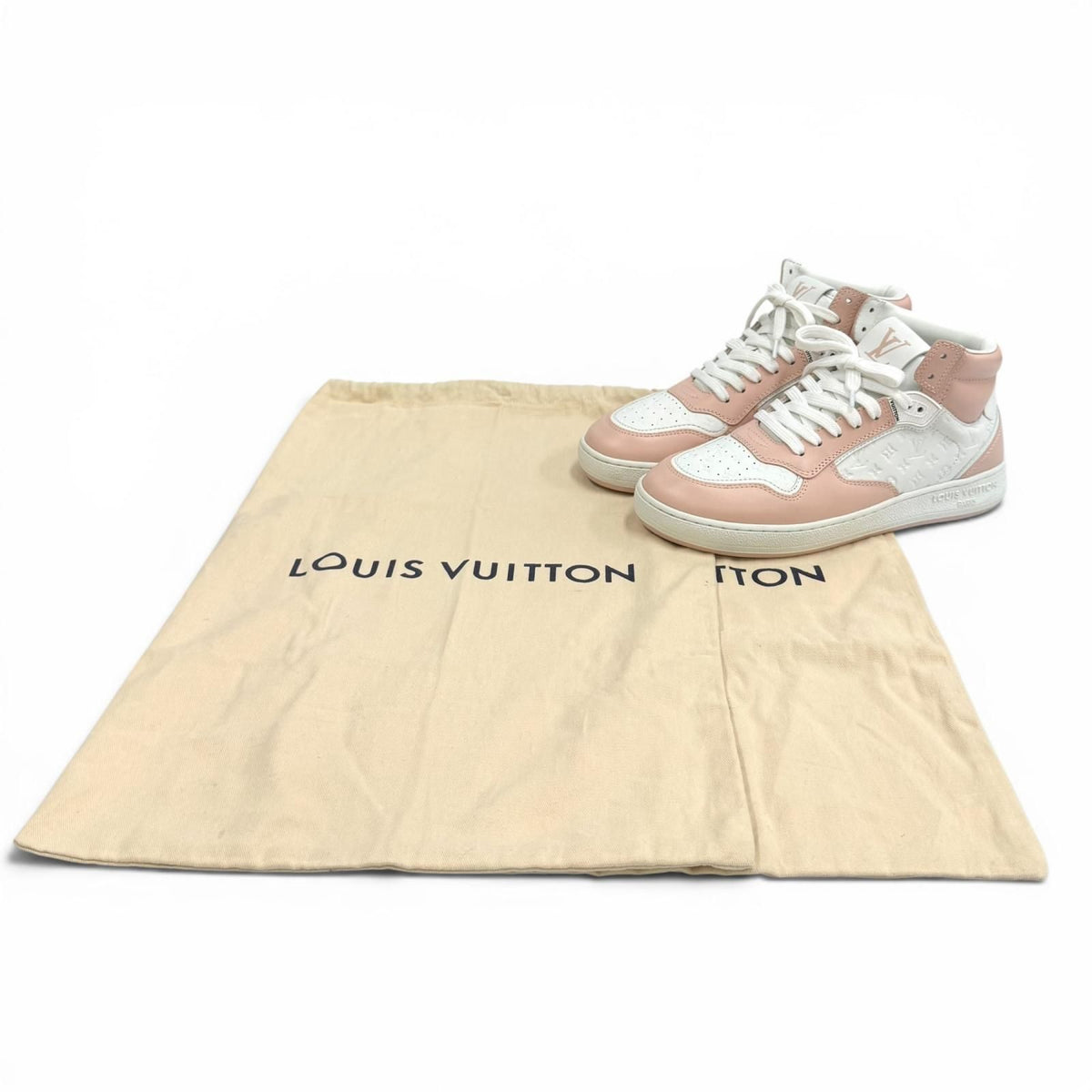 Louis Vuitton LV Stadium Line LV Logo Monogram Lace-up Leather High Top — view 2