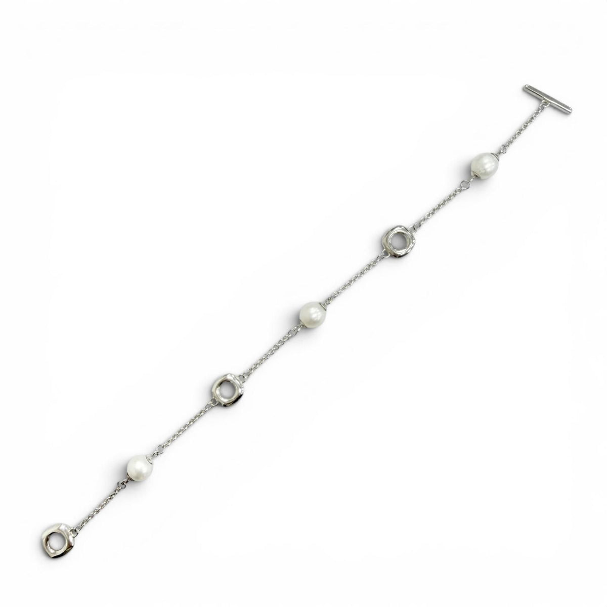 Tiffany & Co Square Anchor Chain Fresh Water Pearl Bracelet — view 2