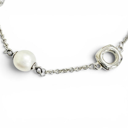 Tiffany & Co Square Anchor Chain Fresh Water Pearl Bracelet — view 3