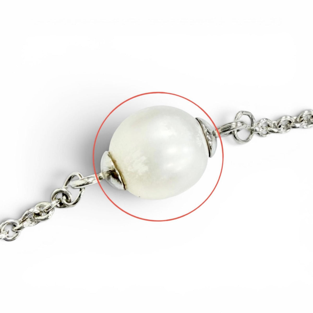 Tiffany & Co Square Anchor Chain Fresh Water Pearl Bracelet — view 7