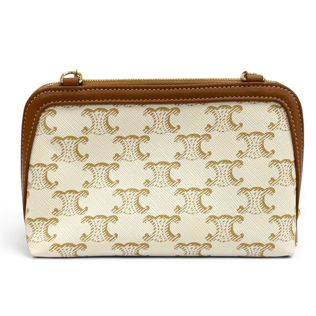Celine Triomphe Canvas Logo Chain Clutch — view 4