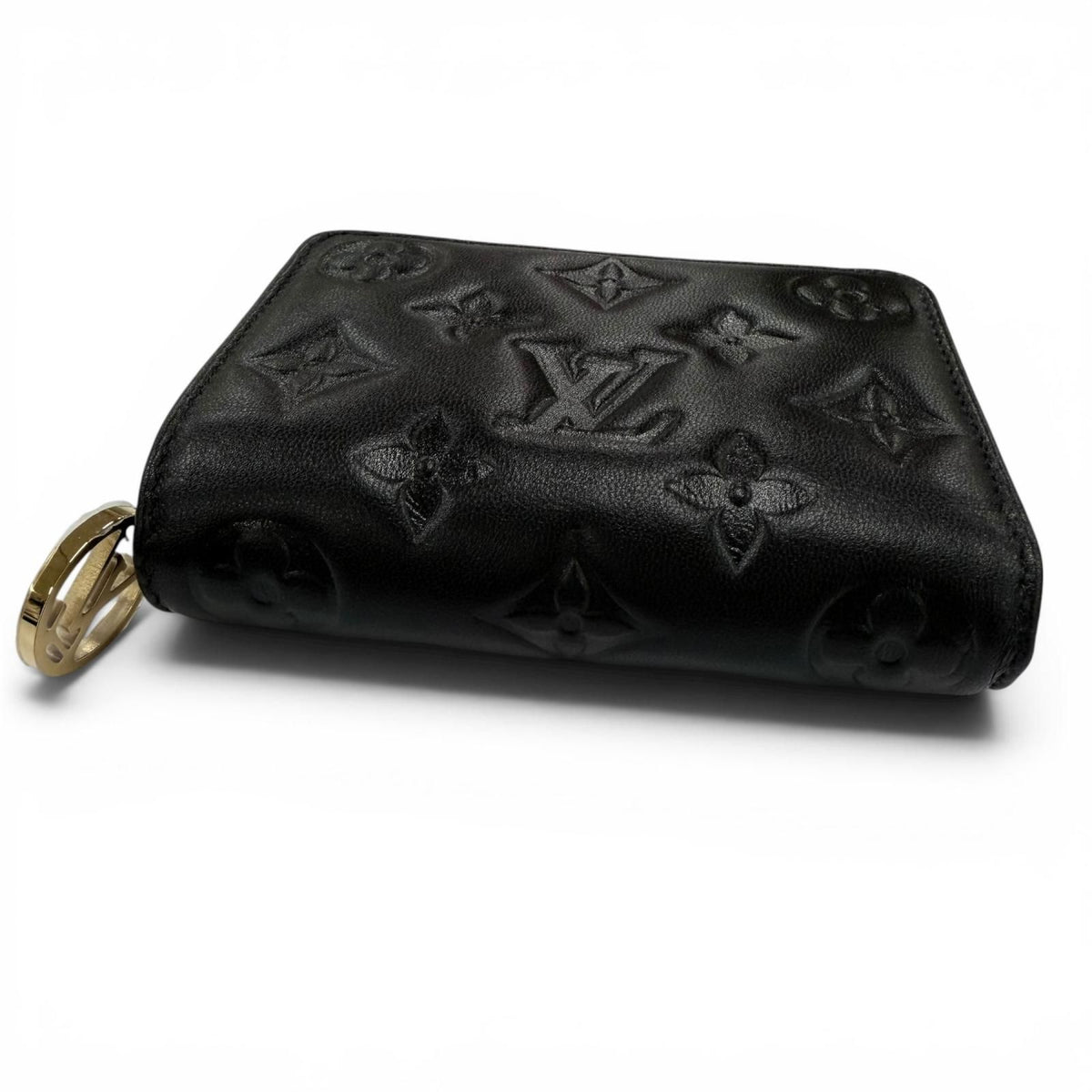 Louis Vuitton Portefeuille Lambskin Monogram Compact Wallet Black — view 4