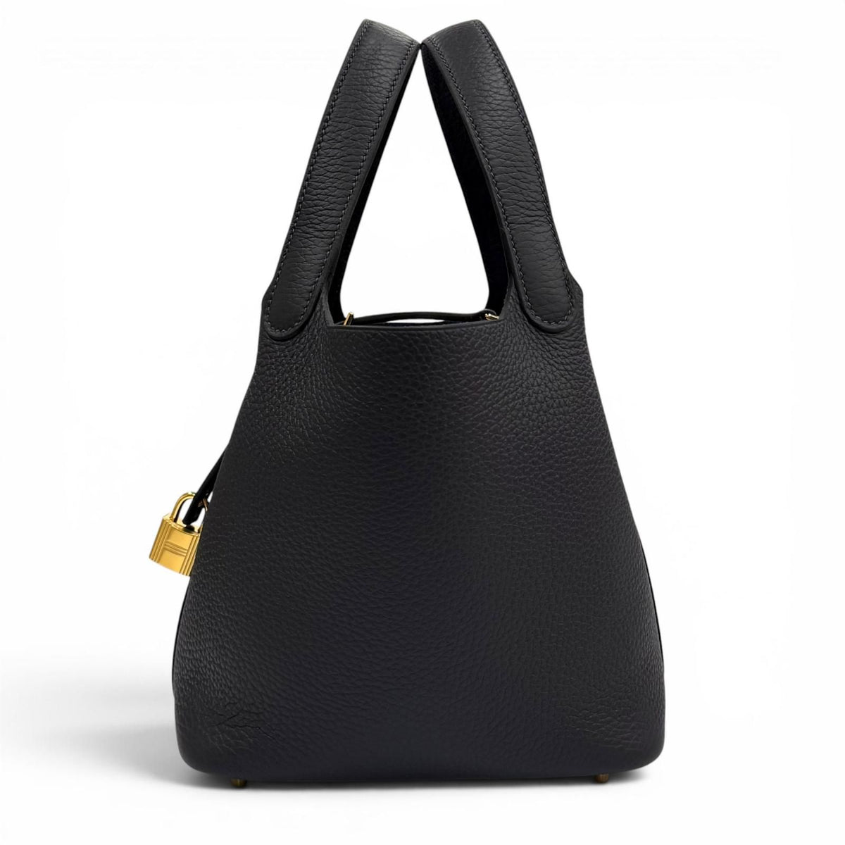 Hermes Picotin Lock PM 18 Canvas Taurillon Clemence Gold Handbag French