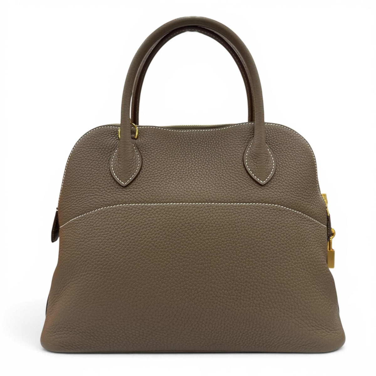 Hermes Bolide 31 Taurillon Clemence Etoupe Gold Handbag — view 3
