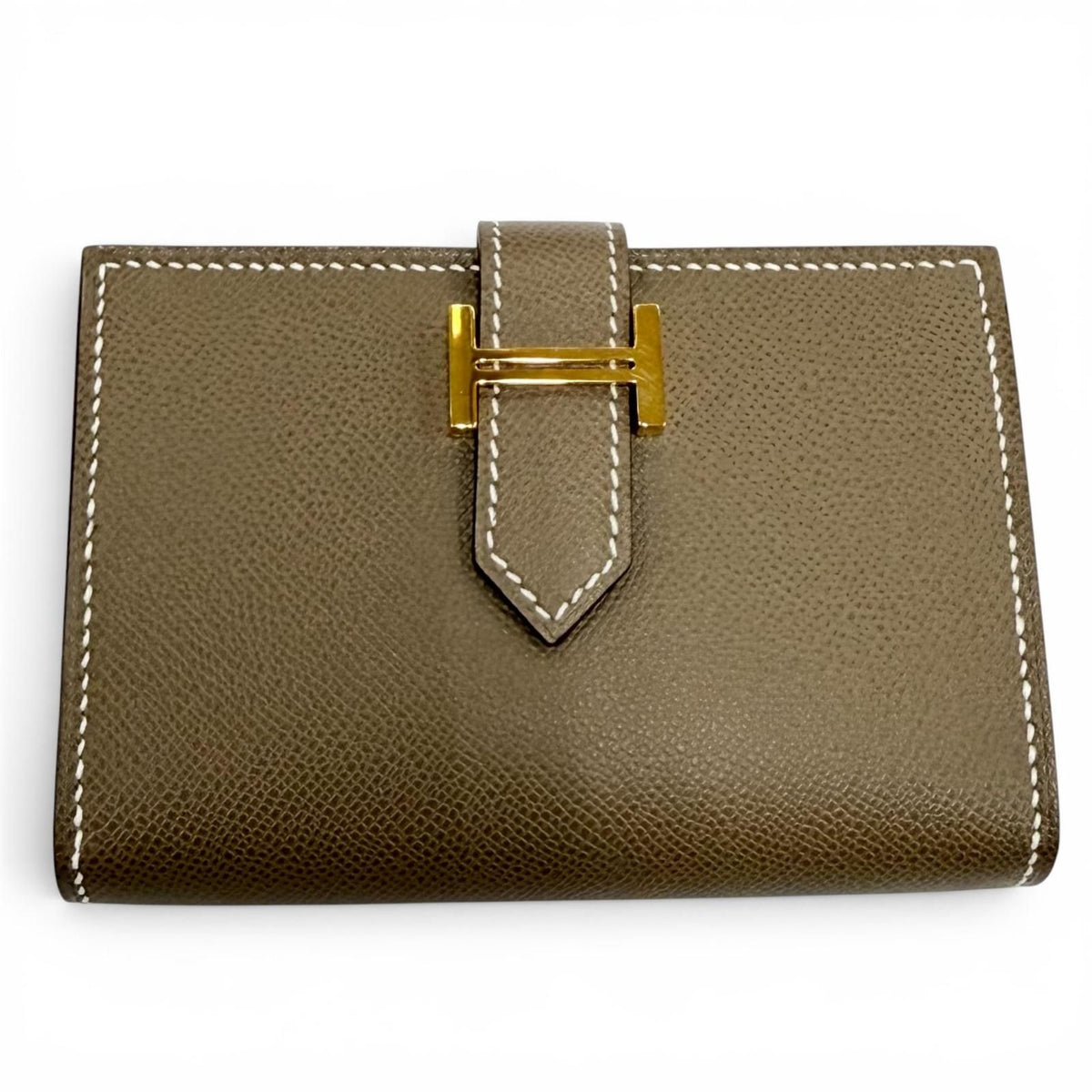 Hermes Bearn Mini Card Case Veau Madame Etoupe Gold