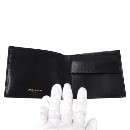 Saint Laurent Wallet Bifold Leather Tiny Cassandra Black Gold Everyday — view 5