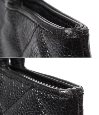 Chanel Tote Bag Silver Quilted Caviar Leather Reprint CC Logo — view 7
