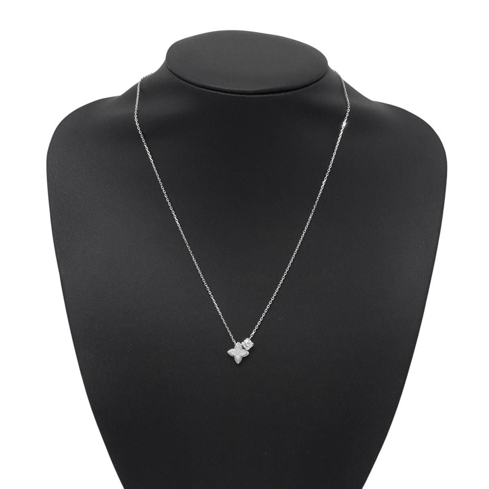 Louis Vuitton Necklace LV Diamond Pendant Double Round Center Stone Total 18k — view 4