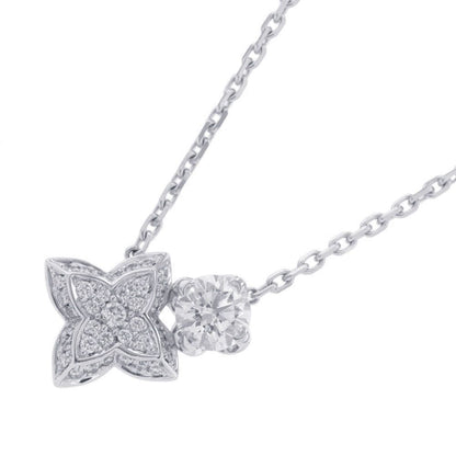 Louis Vuitton Necklace LV Diamond Pendant Double Round Center Stone Total 18k