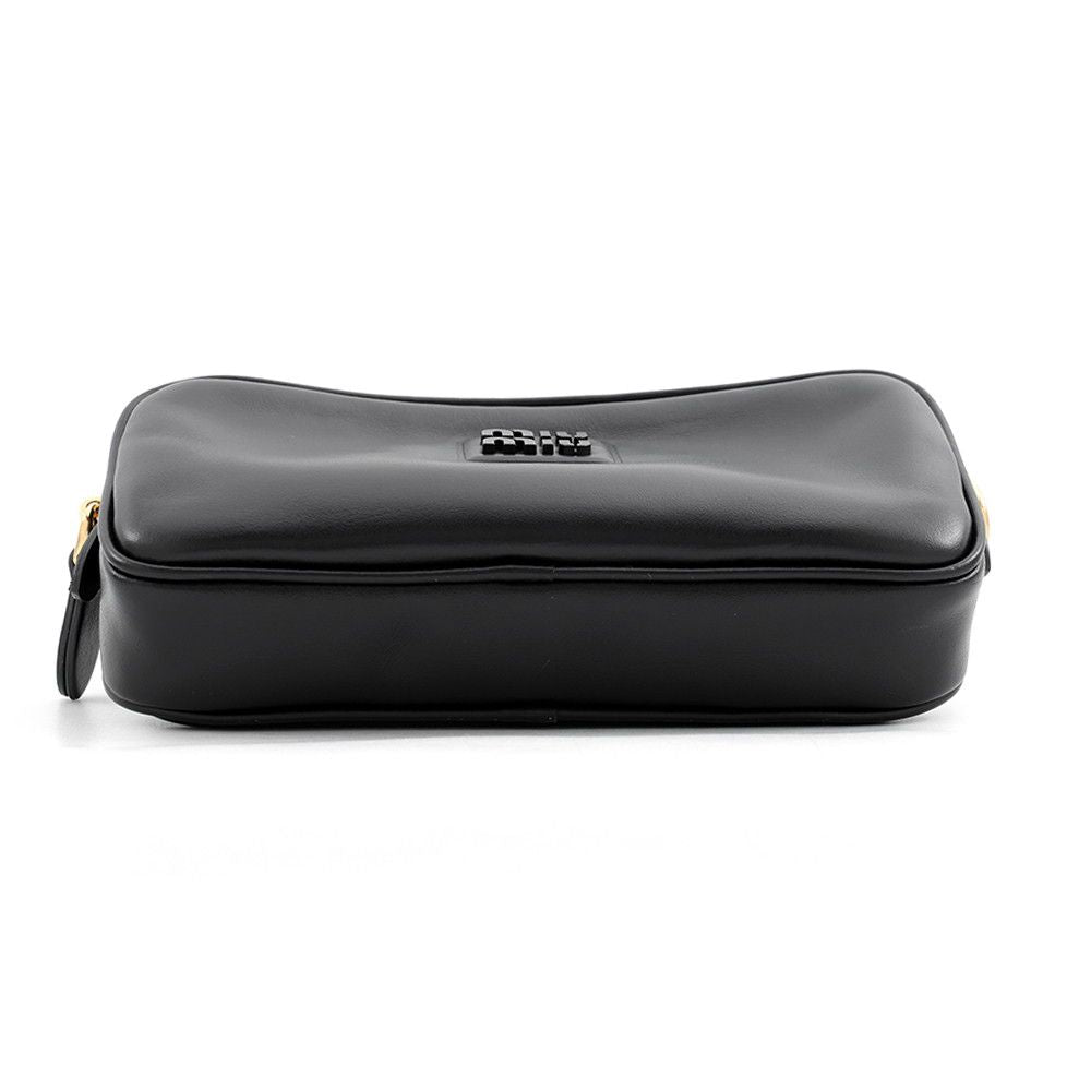 Miu Miu Waist Bag Logo Soft Calfskin Black — view 4