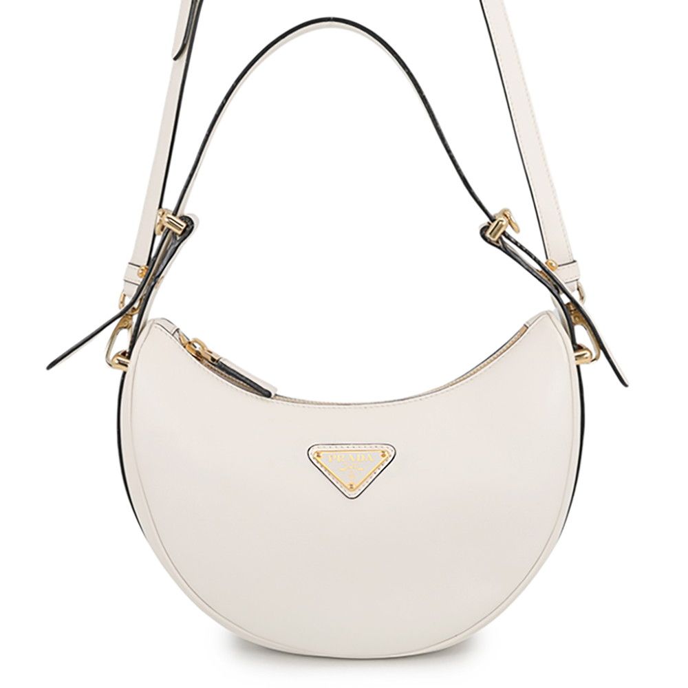 Prada Shoulder Bag Arke Small Leather White 2-Way