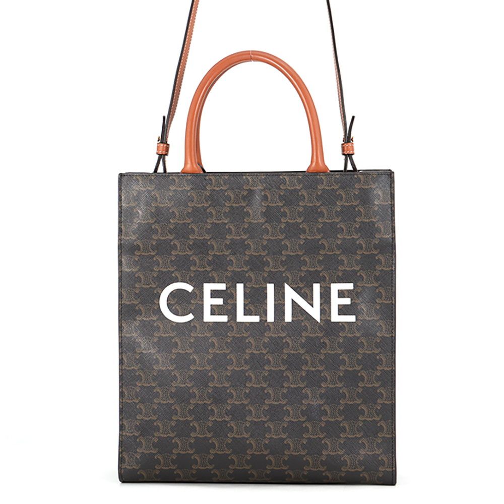 Celine Handbag Triomphe Small Vertical Cabas Leather 2-Way
