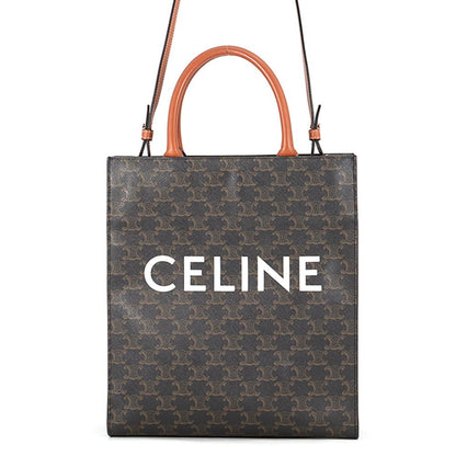Celine Handbag Triomphe Small Vertical Cabas Leather 2-Way