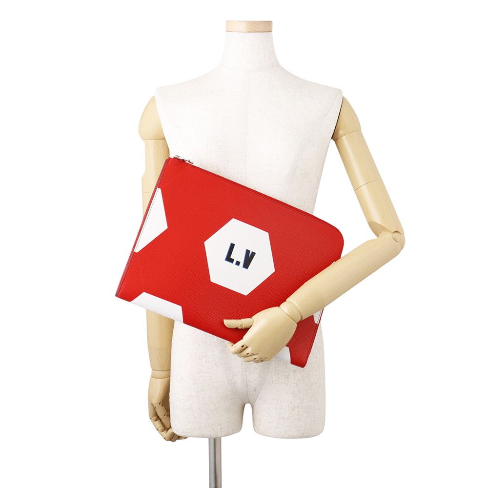 Louis Vuitton Clutch Epi Pochette Jules GM Rouge World Cup — view 4