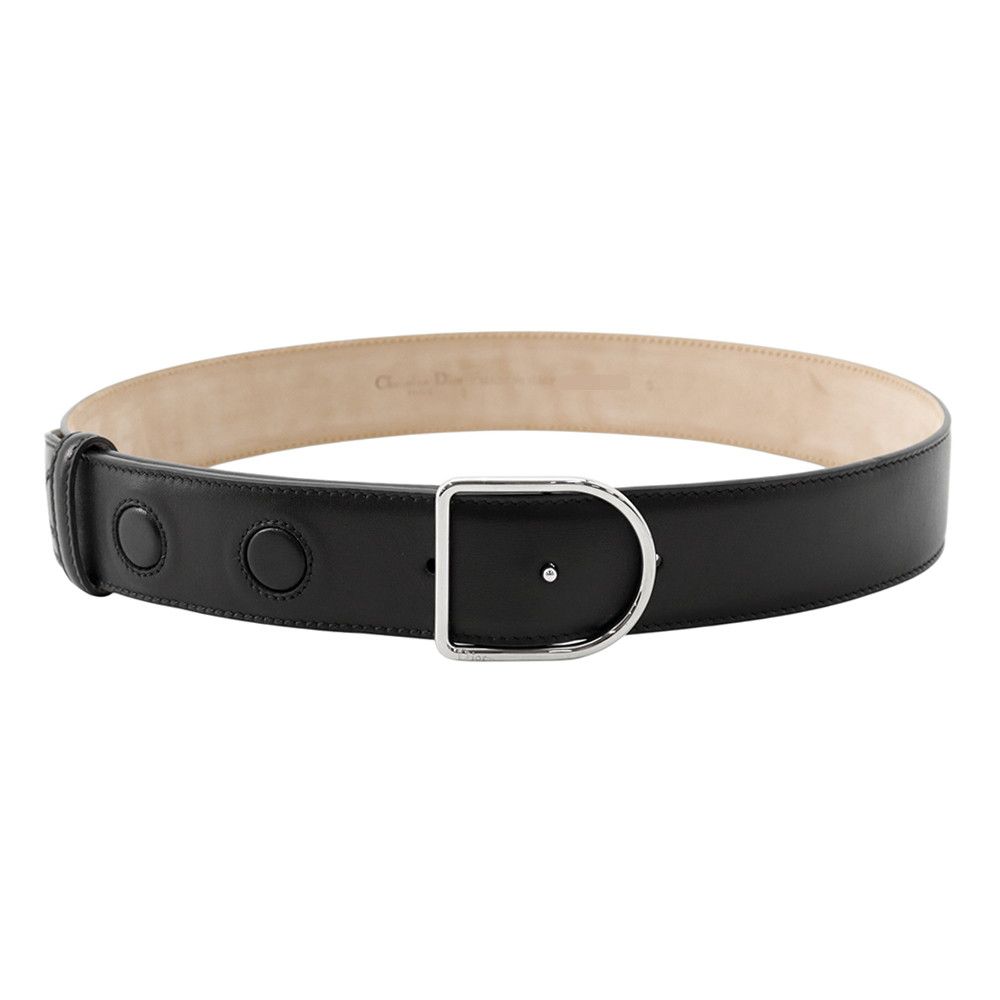 Dior Belt D Buckle Leather S Black