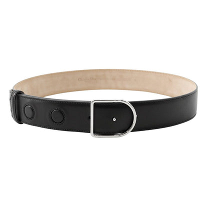 Dior Belt D Buckle Leather S Black