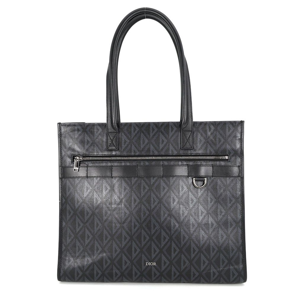 Dior Tote Bag CD Diamond Safari Leather Black