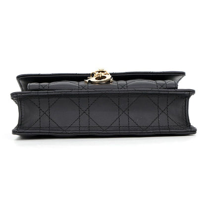 Dior Chain Shoulder Bag Cannage My Daily Pouch Lambskin Black — view 3