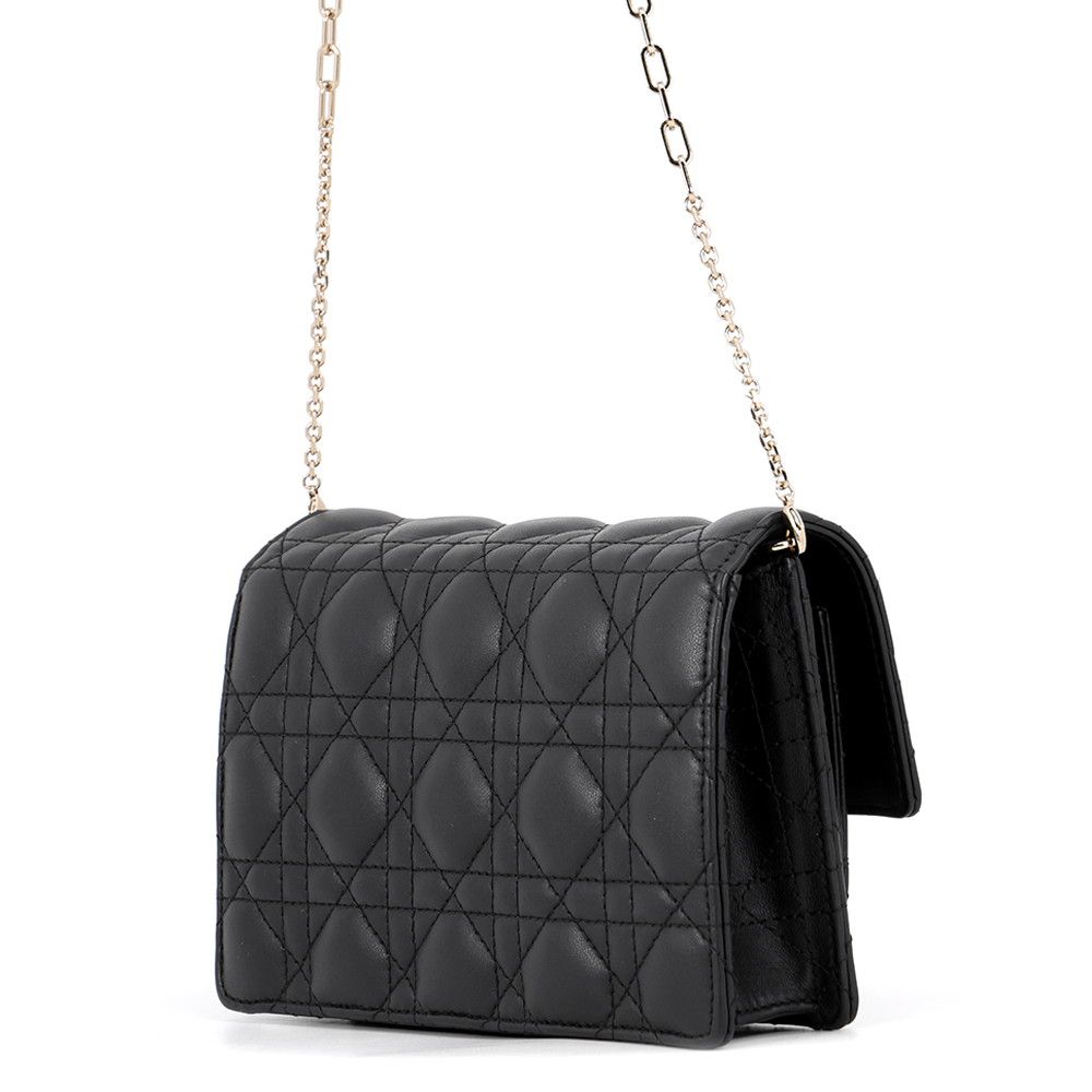 Dior Chain Shoulder Bag Cannage My Daily Pouch Lambskin Black — view 2