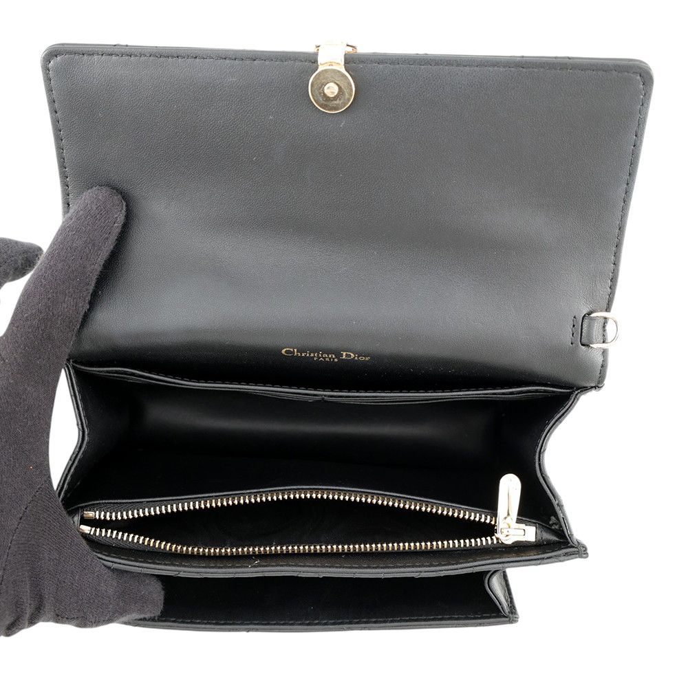 Dior Chain Shoulder Bag Cannage My Daily Pouch Lambskin Black — view 6