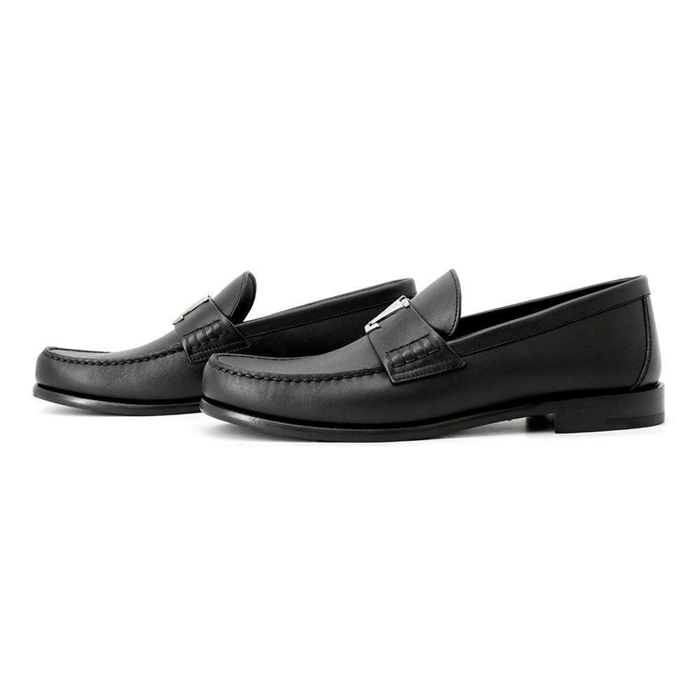 Louis Vuitton Loafers Major Plain Calfskin Shoes Black 8.5 — view 2