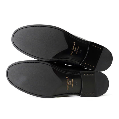 Louis Vuitton Loafers Major Plain Calfskin Shoes Black 8.5 — view 4