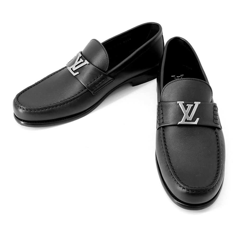 Louis Vuitton Loafers Major Plain Calfskin Shoes Black 8.5