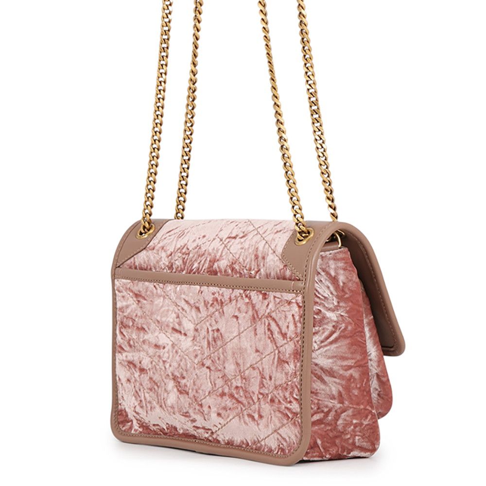 Saint Laurent Paris Chain Shoulder Bag Niki Baby Velvet Leather — view 2