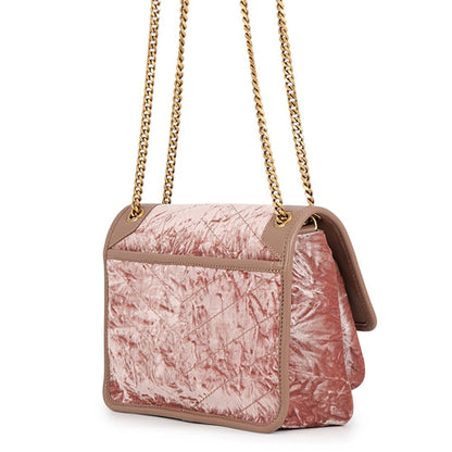Saint Laurent Paris Chain Shoulder Bag Niki Baby Velvet Leather — view 2