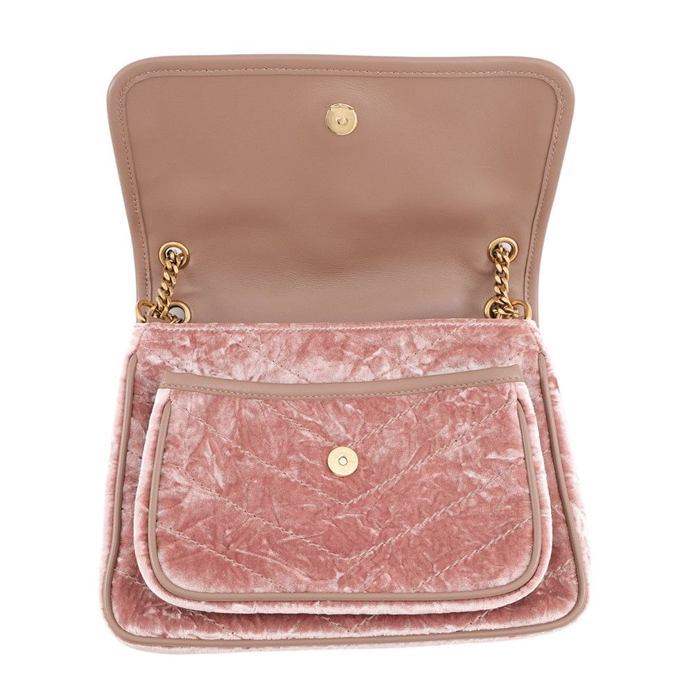 Saint Laurent Paris Chain Shoulder Bag Niki Baby Velvet Leather — view 6